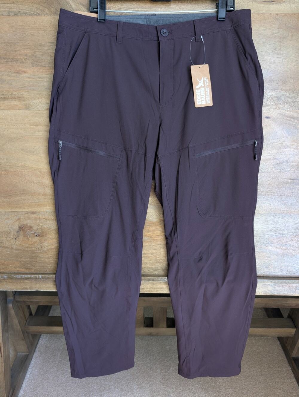 NWT Eddie Bauer Flexion Lined 2.0 Pants Womens 14 Purple Utility Hiking Outdoor